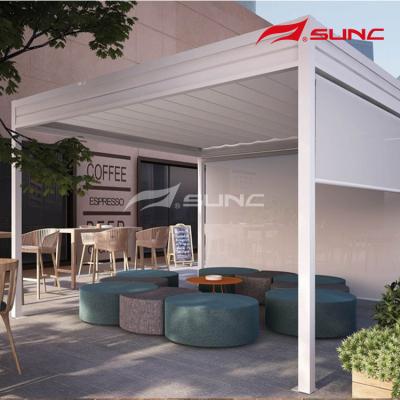 China Led Light Retractable Roof Awning Weather Resistant With Roller Shades for sale