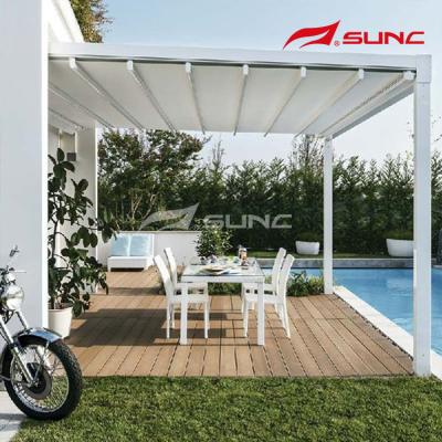 China Motorized Awning Pvc Sail Retractable Roof Pergola Rain Protection for sale
