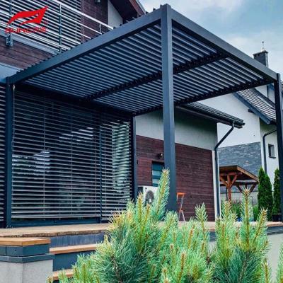 China Kundenspezifische 4x4m 4x3m manuelle AluminiumPergola-mit Luftschlitzen Garten-Gebäude im Freien wasserdicht zu verkaufen