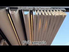 PVC Retractable pergola with led light