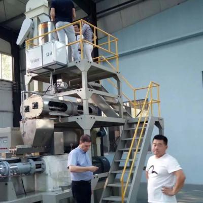 China Twin screw extrusion pet food pellet making machine for full automation processing for sale