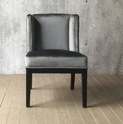 China Dark Oak wood finish  Linen fabric upholstery arm chair/wooden dining chair/desk chair for sale
