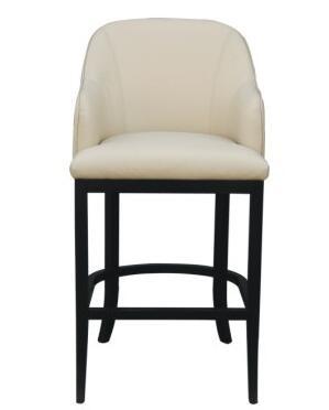 China Birch wood white pu upholstery barstool/counter stool with metal bars,fashion wooden barstool for sale