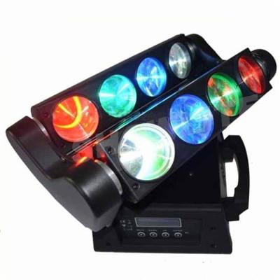 China Eight Eyes Mini Spider Led Moving Head Light 12W RGBW Stage Sharpy Light led bar light DJ Bean color for sale