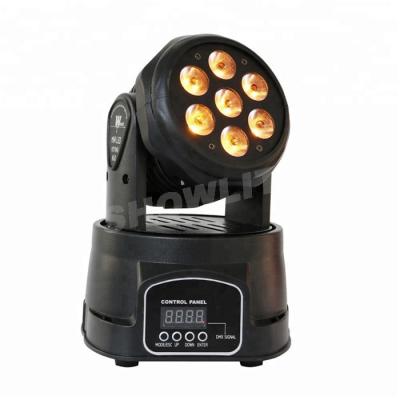 China 7x10w Wash Small Moving Head Light 9/14CH Channel led RGBW Wash Par Can Moving Head for sale