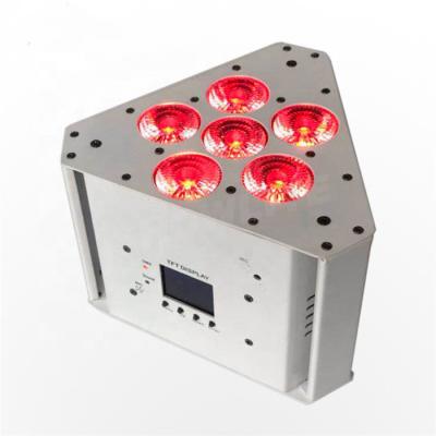 China Battery Powered Led Par Cans , Smart 6x18w Rgbwa Uv 6 In 1 Wireless Led Stage Lights Moblie Phone APP Control for sale