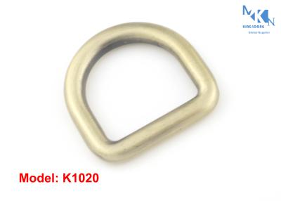 China K1020 Brush Brass D Rings 20mm Size , Purse Metal Hardware D Rings For Handbags for sale