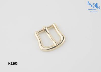 China Fashion Design Metal Shoe Buckles , Shine Gold Center Bar Buckle Custom Logo for sale