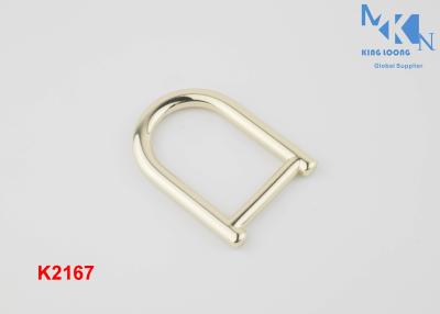 China Light Gold Retangle D Ring Buckle Polished Hanging Plating For Skinny Belt for sale