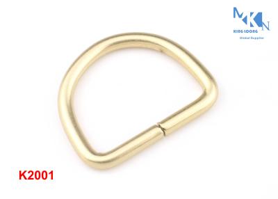 China Iron Material D Ring Buckle Light Gold Color Polished Hanging Plating For Canvas Pet Belt for sale