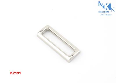China Nickle Color Metal Ring Buckle , Rectangle Rings Metal Hand Polished With Hanging Plating for sale