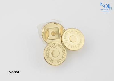 China Decorative Metal Bag Magnetic Button 18mm Diameter Light Gold Fashion Design for sale