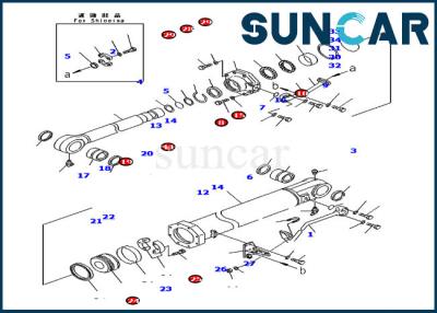 China 7079974520 Blade Tilt Sealing Kit Cylinder Repair Kits For Komatsu Bulldozer D375A-5D for sale