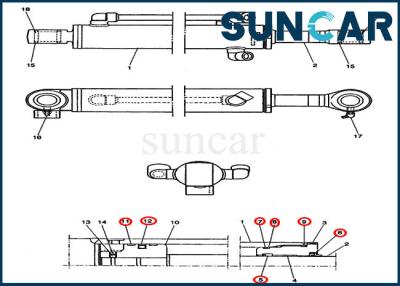 China CX14 Case PE01V00004R100 Dozer Blade Cylinder Repair Kits Hydraulic Service Kit for sale