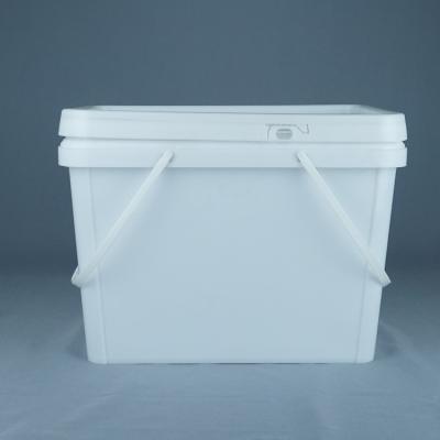 China 20kg Rectangular Plastic Bucket Food Grade Storage Packaging Container for sale