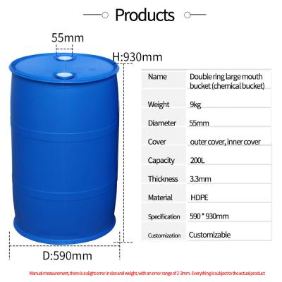 China Liquid Transport Transparent Plastic Barrel Drum 200L With Galvanized Steel Cage Te koop