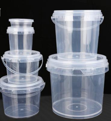 China Clear Plastic Bucket Container With IML Thermal Transfer Or Screen Printing en venta