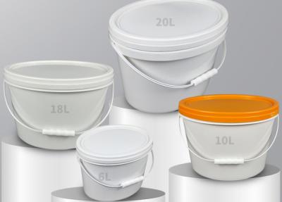 China Customizable Oval Plastic Bucket PP/HDPE With IML Or Thermal Transfer Or Screen Printing for sale