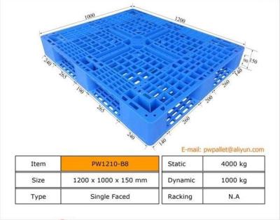 China Paleta de embalaje con OEM - Paleta de plástico apilada MOQ 450pcs en venta