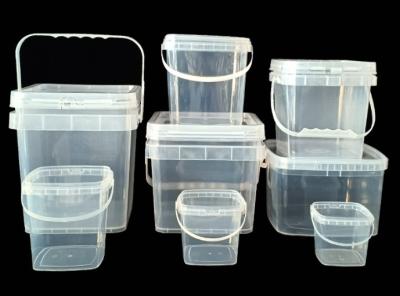 China Food Grade Square Plastic Container for Market with 1.2 Kg Capacity for sale