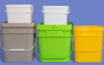 China Voedingsmiddelenkwaliteit Vierkante plastic emmer lichtgewicht slagvast met een capaciteit van 10 liter for sale