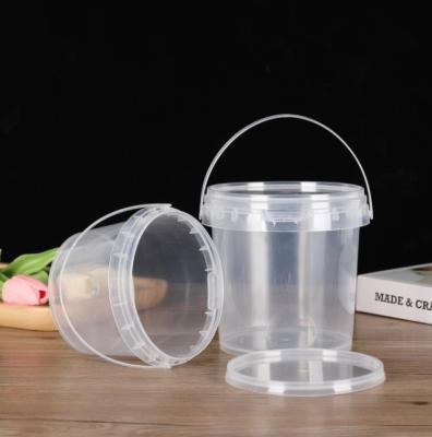 China Customizable Transparent Plastic Pail for Food Sauce Cookie Ice Cream - Durable Various Capacities for sale