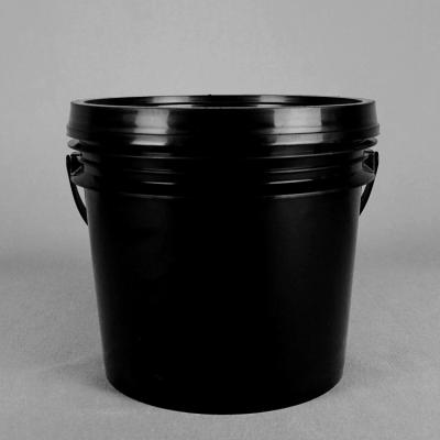 China 4.8L PP Black Round Plastic Bucket 1 Gallon Plastic Paint Bucket for sale