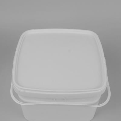 China ISO9001 Certification White Square Plastic Buckets 3 Liter for sale