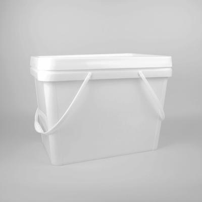 China White PP 20L 5 Gallon Square Plastic Buckets With Seal Lid for sale