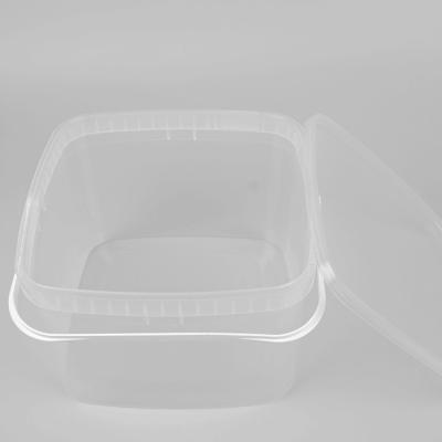 China Los cubos del plástico transparente de 3 litros con las tapas ajustan servicio del ODM del OEM en venta
