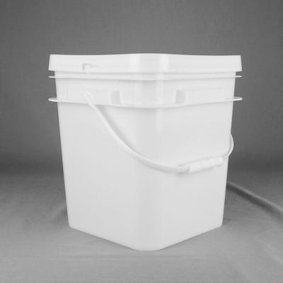 China Wholesale Custom Printed 20 Liter Black Square Plastic Bucket With Lid for sale
