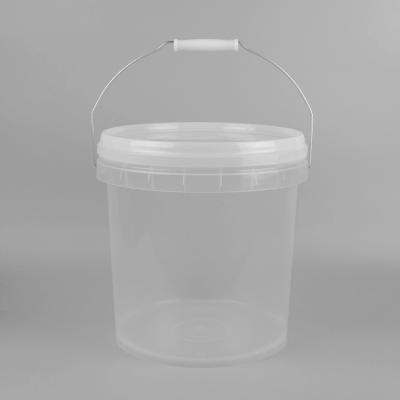 China 1L 5L 10L Transparent Plastic Packaging Bucket Customized With Lid And Handle for sale