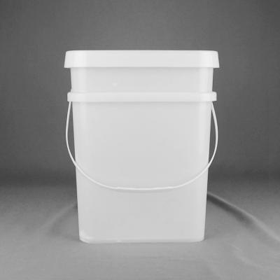 China 18L Polypropylene Heavy Duty Square Bucket With Handle And Cover for sale