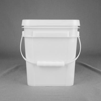 China White Rectangular 5 Liter Plastic Bucket Heat Transferprinting for sale