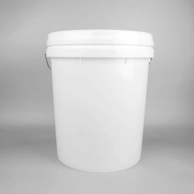 China White Round Empty 20 Litre Plastic Paint Bucket For Paint for sale