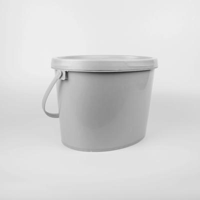 China ISO9001 Certified Oval Plastic Bucket 10 Liter Plastic Bucket Gray Color for sale