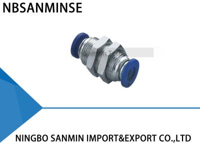 China Encaixe de tubo rápido Sanmin apropriado plástico do plutônio de Cnnecting da mangueira pneumática do tubo da união do anteparo do PMM à venda