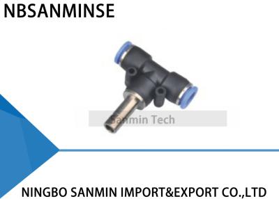 China PBJ T Type Pneumatic Connector Push In Tee Union Fitting For Air Pipe Hose Equal Plug Sanmin for sale