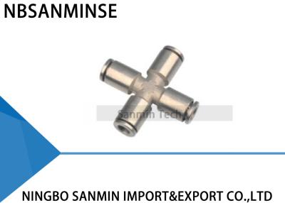 China PZT 4 Way Tube Cross Union Manifold Connector Pneumatic Pipe Fittings Push In Coupler Sanmin for sale