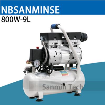 중국 800W - 9L 소형 공기 압축기 Oilless 고압 무언 디자인 나무 작동 가정 신청 AC220V 고품질 Sanmin 판매용