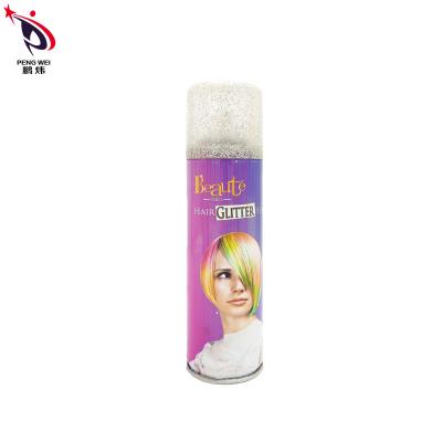 China Adults Antistatic Multi Glitter Hair Spray Silver Sparkle Tinplate Material for sale