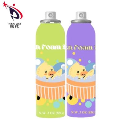 China Nontoxic Tinplate Bath Foam Spray Colorful Multifunctional For Kids for sale