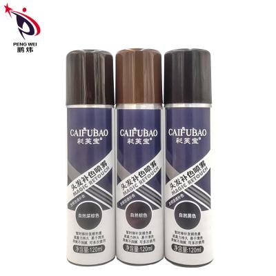 China Soem-ODM-Schwarz-sprühen dunkelbraune Haar-Farben vorübergehenden Haar-Wurzel-Farbspray 50*150mm zu verkaufen