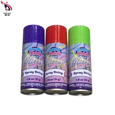 China Multi-color wedding birthday party festival christmas party hand spray crazy ribbon silly string spray for sale