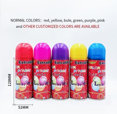 China Safe Colorful Crazy Silly String Spray Halloween Pranks Non Flammable for sale