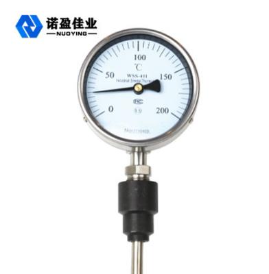 China Hydraulic Oil SS Bimetallic Dial Thermometer 150mm Thread Connection for sale