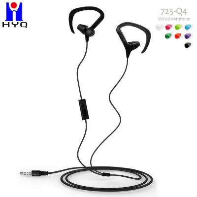 China Workout Exercise 125cm Cord Sports Wired Earbuds With Over Ear Hook In Ear Running Headphones for sale