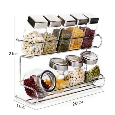 China No Drilling Screw Steel Wall Mounted Kitchen Spice Rack Easy Installation With Hook for sale
