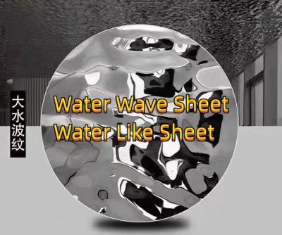 China 304 316L Miror Polished Water Wave Stainless Steel Sheet 0.6*1220*2440mm For Ceiling Decoration for sale