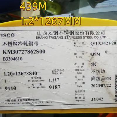 Chine 1.4510 équivalent en acier inoxydable SUS439 AISI 439 tôle métallique en acier inoxydable 0,5-3,0 mm Surface 2D à vendre